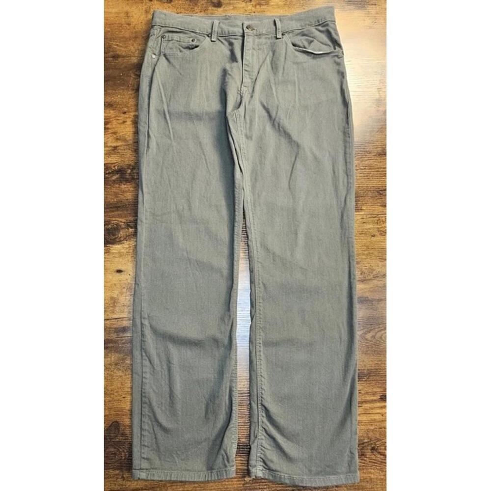 Mott & Bow Men's Jeans Size 35x32 Straight Slim Olive‎ Jeans